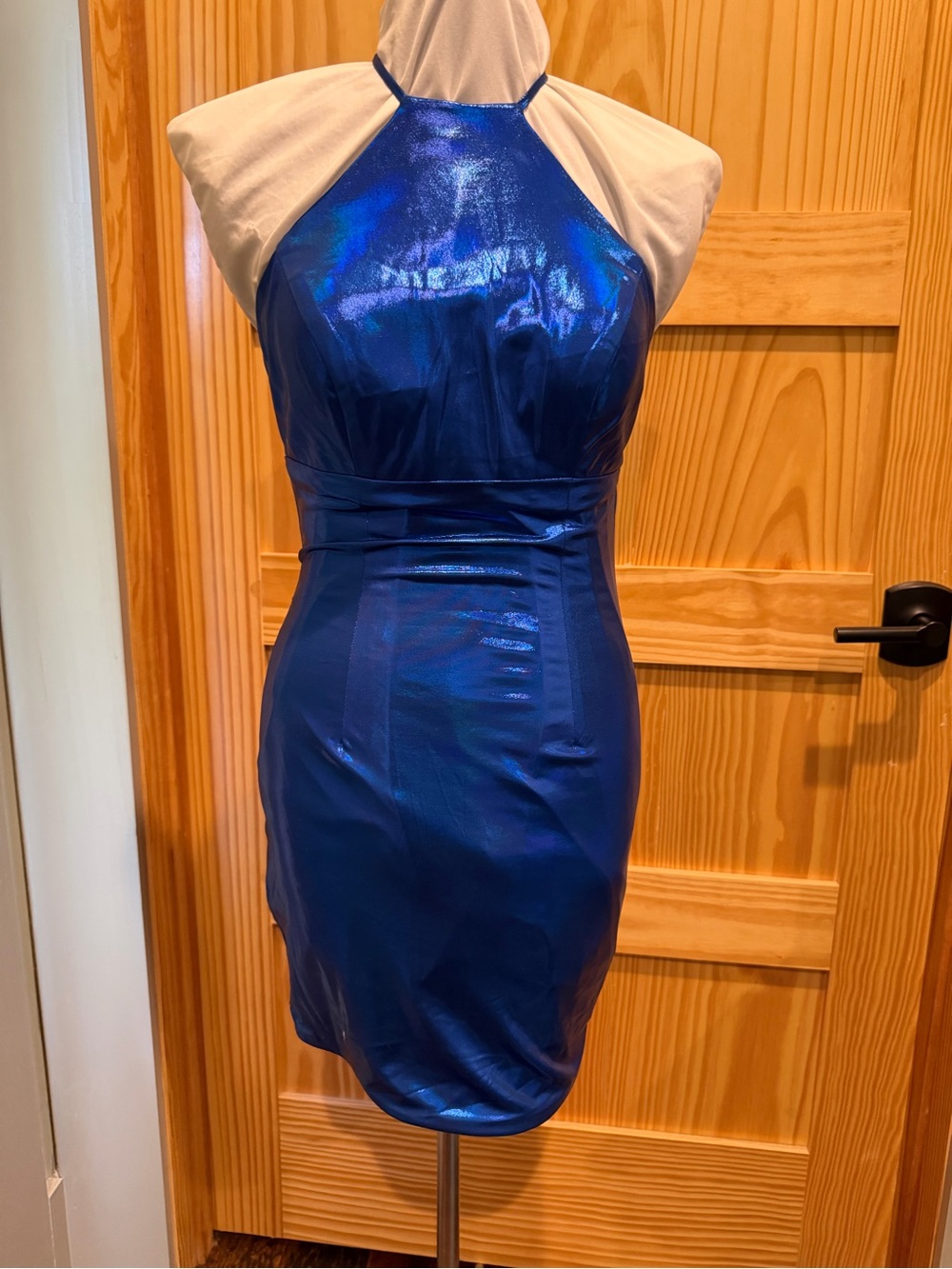 Metallic royal blue dress